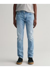 Gant Herren Slim-fit-Jeans "SLIM Gant JEANS", blau, casual, Gr. 42, Denim/Jeans, Obermaterial: 97% Baumwolle, 2% Polyester, 1% Elasthan, Jeans