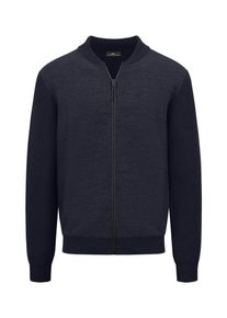 Fynch-Hatton Herren Strickjacke, blau, casual, Gr. M, unifarben, Strick, Obermaterial: 80% Baumwolle, 20% Wolle, Strickjacken, mit Reißverschluss