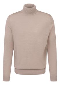 Bugatti Herren Rollkragenpullover, beige, casual, Gr. L, unifarben, 100% Wolle, Pullover, aus 100 % Merinowolle