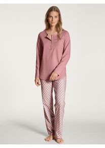 Calida Damen Pyjama "Lovely Nights", Gr. S, rosa, Single Jersey, Obermaterial: 100% Baumwolle, unifarben, gemustert, casual, Homewear-Sets, mit