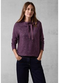 Cecil Damen Langarmshirt, lila, casual, Gr. XXL, unifarben, Stoff, 67% Viskose, 28% Polyester, 5% Elasthan, Shirts, mit Kragen