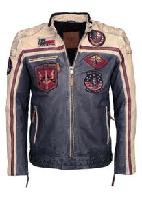 Top Gun Herren Lederjacke "TGJ1005", bunt, Gr. M, Obermaterial: 100% Leder, Lamm / Innenfutter: 100% Baumwolle / Ärmelfutter: 100% Polyester /