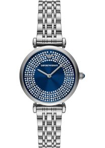 Emporio Armani Damen Quarzuhr, silber, Armbanduhren, Armbanduhr, Damenuhr, analog, Edelstahlarmband