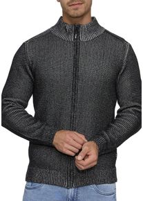 INDICODE Herren Strickjacke "INOklavin", schwarz, modisch, Gr. XXL, unifarben, Strick, Obermaterial: 80% Baumwolle, 20% Polyester, Strickjacken