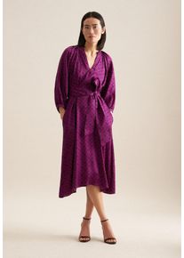 Seidensticker Damen Sommerkleid "Schwarze Rose", lila, Gr. 36, bedruckt, 100% Viskose, Kleider, 3/4-Arm Rundhals Druck