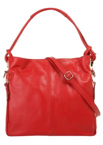 Samantha Look Damen Shopper, rot, Leder, unifarben, leicht glänzend, Taschen, echt Leder, Made in Italy