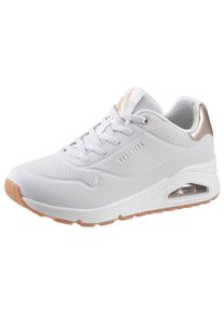 Skechers Damen Slip-On Sneaker "UNO SHIMMER AWAY", Gr. 40, weiß, Lederimitat, sportlich, Schuhe, Slipper, Freizeitschuh, Plateausneaker mit modischem