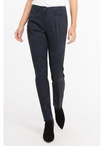 Recover Pants Damen Stoffhose "Stoffhose", blau, Gr. 38, Paisley, 97% Baumwolle;3% Elasthan, Hosen, mit kleinem Aufschlag