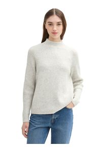 Damen Stehkragenpullover, beige, casual, Gr. L, Tom Tailor Denim, meliert, Strick, Obermaterial: 62% Polyacryl, 25% Polyester, 10% Baumwolle, 3%