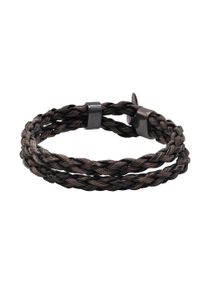 Steuer Damen Armband "Kunstleder braun geflochten", 21,0cm, Metall, braun, Metall, Armbänder