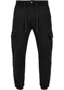 Urban Classics Herren Cargohose "Urban Classics Herren Knitted Cargo Jogging Pants", schwarz, Gr. 36, unifarben, 74% Baumwolle, 24% Polyester, 2%