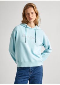 Pepe Jeans Damen Sweatshirt "LANA HOODIE", blau, casual, Gr. XS, bedruckt, Sweatware, Obermaterial: 70% Baumwolle, 30% Polyester, Sweatshirts, mit