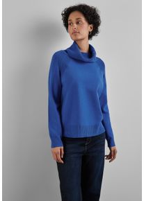 Street One Damen Stehkragenpullover, blau, casual, Gr. 40, unifarben, Stoff, 30% Polyester, 29% Polyacryl, 21% Viskose, 20% Nylon, Pullover,