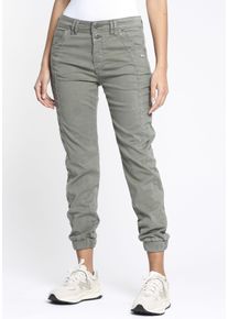 Gang Damen Cargohose "94RAFFAELA CARGO", grün, Gr. 28, unifarben, Web, Obermaterial: 64% Lyocell, 32% Baumwolle, 4% Elasthan, Hosen, mit 2-Knopf