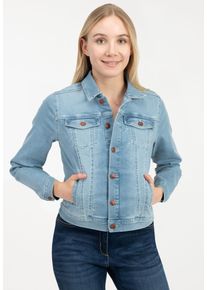 Recover Pants Damen Jeansjacke "CHIC", blau, casual, Gr. 42, unifarben, 93% Baumwolle;5% Polyester;2% Elasthan, Jacken, in Used-Optik