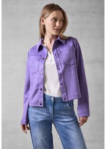 Cecil Damen Kurzjacke, lila, casual, Gr. XXL, unifarben, Stoff, 94% Polyester, 6% Elasthan, Jacken, mit Brusttaschen