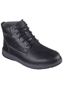 Skechers Herren Schnürboots "GARLAN", Gr. 41, schwarz, Lederimitat, casual, Schuhe, Schnürstiefel, Boots mit dämpfender Sohlentechnologie