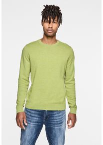 Street One MEN Herren Strickpullover, grün, casual, Gr. XL, unifarben, Web, 100% Baumwolle, Pullover, mit Rundhalsausschnitt