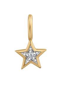 OROLINO Damen Ketten-Anhänger "Gold 585 Stern-Motiv mit Brillant 0,005ct.", ONE-SIZE, 0,005 ct P1 = bei 10-facher Vergrößerung erkennbare