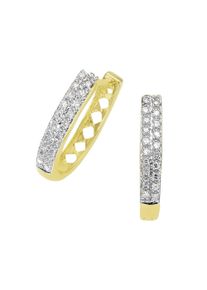 Diamonds by Ellen K. Damen Paar Creolen "Gold 585 zweifarbig mit 40x Diamant zus. 0,20ct.", ONE-SIZE, 0,20 ct P2 = erkennbare Einschlüsse, Gold, gelb, DIAMONDS BY ELLEN