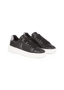 Damen Plateausneaker "CHUNKY CUPSOLE LACEUP LTH", Calvin Klein Jeans, Gr. 40, silber, Leder, Lederimitat, unifarben mit Farbeinsatz, sportlich,