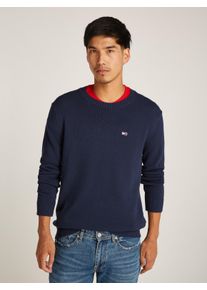 Tommy Jeans Herren Strickpullover "TJM SLIM ESSNTLS C-NECK SWEATER", blau, casual, Gr. L, unifarben, Strick, Obermaterial: 100% Baumwolle, Pullover,