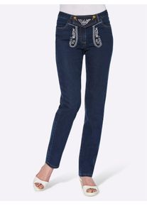 Classic Basics Damen Trachtenjeans, blau, Gr. 56, unifarben, 81% Baumwolle, 17% Polyester, 2% Elasthan, Jeans