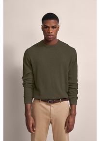 Bugatti Herren Strickpullover, grün, casual, Gr. XXL, unifarben, Sweatware, 95% Baumwolle, 5% Kaschmir, Pullover, mit Geflechtstruktur
