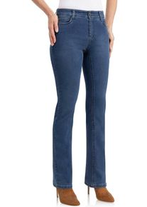 WONDERJEANS Damen Bootcut-Jeans, blau, casual, Gr. 40, Abriebeffekte, Denim/Jeans, Obermaterial: 65% Baumwolle, 29% Polyester, 6% Elasthan, Jeans,