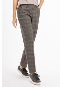 Recover Pants Damen Stoffhose "RECOVER", beige, Gr. 52, kariert, 63% Polyester;34% Viskose;3% Elasthan, Hosen, Bund mit Gummizug