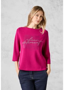 Cecil Damen 3/4-Arm-Shirt, pink, casual, Gr. XXL, bedruckt, Stoff, 49% Polyester, 45% Modal, 6% Elasthan, Shirts, mit U-Boot-Ausschnitt