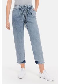 Recover Pants Damen 5-Pocket-Jeans "Bea", blau, casual, Gr. 38, unifarben, 95% Baumwolle;5% Elasthan, Jeans, mit Stoffgürtel