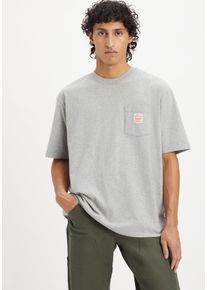 Levi's LEVI'S Herren T-Shirt "Workwear Tee", grau, casual, Gr. M, unifarben, Jersey, Obermaterial: 100% Baumwolle, Shirts, mit aufgesetzter Tasche