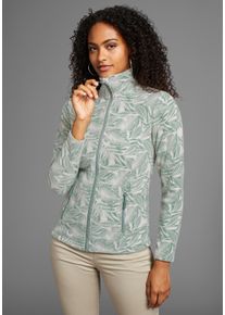 Kangaroos Damen Fleecejacke, grün, casual, Gr. 32, gemustert, Fleece, Obermaterial: 100% Polyester, Jacken, für kühle Tage, aus Fleece, figurbetonte