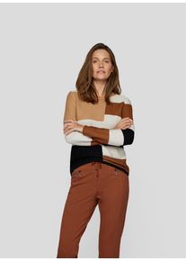 Rabe Damen Strickpullover, braun, casual, Gr. 42, mehrfarbig, colorblocking, Strick, Obermaterial: 50% Baumwolle, 50% Polyacryl, Pullover, mit