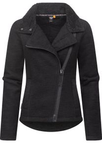 Ragwear Damen Strickfleecejacke "Saskie Melange", schwarz, modisch, Gr. M, Obermaterial: 56% Polyester, 44% Baumwolle, Innenfutter: 100% Polyester,