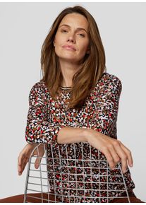 Rabe Damen 3/4-Arm-Shirt, schwarz, casual, Gr. 46, bedruckt, Web, Obermaterial: 94% Polyester, 6% Elasthan, Shirts, mit grafischem Muster