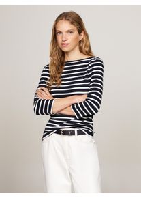 Tommy Hilfiger Damen 3/4-Arm-Shirt "NEW CODY SLIM BOAT-NK 3/4SLV", blau, casual, Gr. XXL, gestreift, Jersey, Obermaterial: 100% Baumwolle, Shirts,