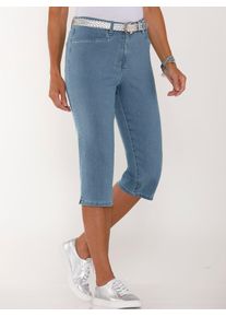 Classic Basics Damen Caprijeans, blau, Gr. 48, unifarben, 81% Baumwolle, 17% Polyester, 2% Elasthan, Jeans