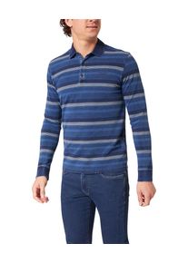 Herren Langarm-Poloshirt, blau, casual, Gr. XXL, Pioneer Authentic Jeans, gemustert, Obermaterial: 100% Baumwolle, Shirts, mit Streifenmuster