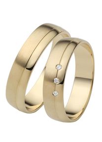 Firetti Trauring "Schmuck Geschenk Gold 750 Hochzeit Ehering "LIEBE"", 68, 0,03 ct SI = kleine Einschlüsse mit Brillanten, Gelbgold 585, 5mm, gold,