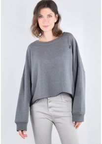 Please Jeans Damen Sweatshirt, grau, casual, Gr. 1, unifarben, Sweatware, Obermaterial: 70% Baumwolle, 30% Polyester, Sweatshirts, in One Size