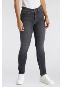 MAC Damen Gerade Jeans "MELANIE dragon-fly", grau, casual, Gr. 44, Denim/Jeans, Obermaterial: 98% Baumwolle, 2% Elasthan, Jeans, Dekoratibe
