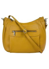 Samantha Look Damen Umhängetasche, gelb, Leder, unifarben, Taschen, echt Leder, Made in Italy