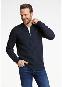 Bison Herren Cardigan "Bison Cardigan", blau, Gr. L, Oberstoff: 100% Baumwolle, Strickjacken
