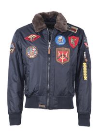 Top Gun Herren Bomberjacke "TG20192047", blau, Gr. L, Obermaterial: 100% Nylon / Innenfutter: 100% Polyester / Strick: 100% Polyester, Jacken