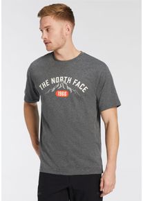 The North Face Herren T-Shirt, grau, sportlich, Gr. M, Single Jersey, Obermaterial: 50% Baumwolle, 50% Polyester, Shirts