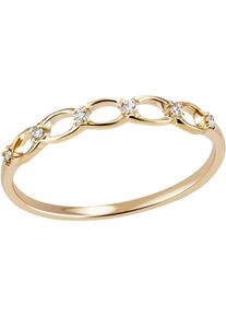 Firetti Damen Fingerring "Schmuck Geschenk Gold 585 Goldring Damenring", 52, 0,05 ct SI = kleine Einschlüsse, Gelbgold 585-Diamanten, 1,2mm, gold,