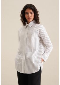 Seidensticker Damen Longbluse "Schwarze Rose", weiß, Gr. 36, gestreift, 100% Baumwolle, Blusen, Langarm Kragen Streifen