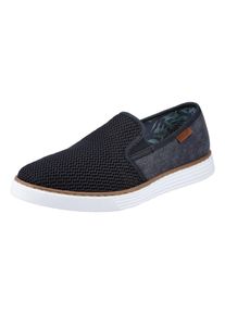 Rieker Herren Slip-On Sneaker, Gr. 46, blau, Textil, Lederimitat, sportlich, Schuhe, Casual Slipper, Freizeitschuh mit gemustertem Innenfutter